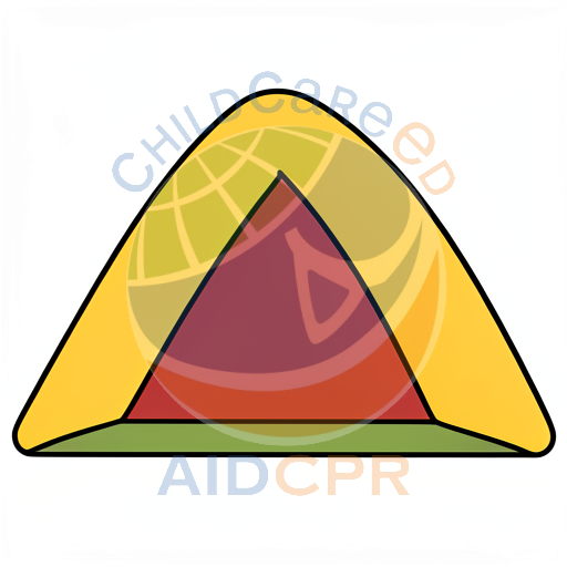 Yellow and red triangle shape