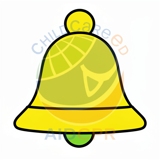 Yellow bell ringing with green clapper