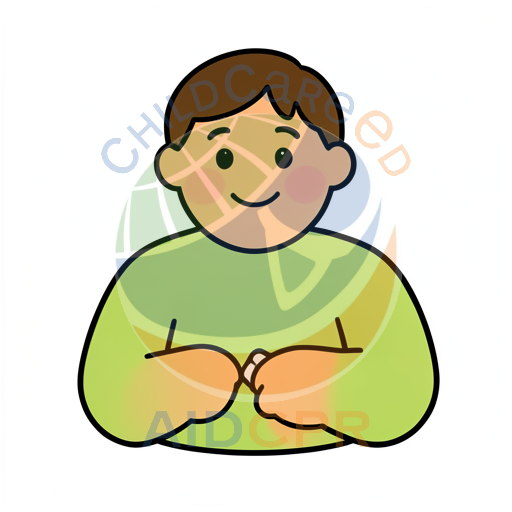 Boy smiling while holding a small object
