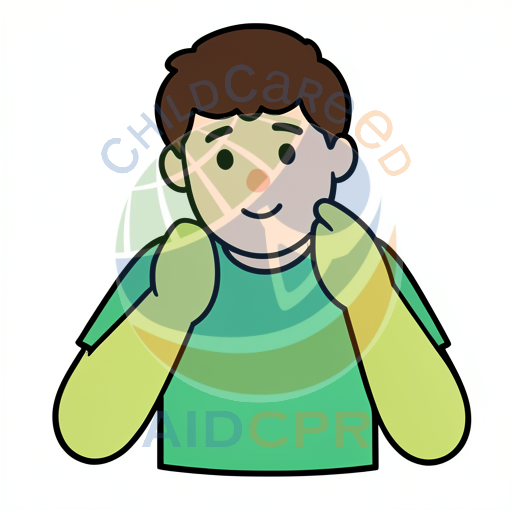 Boy smiling with hands on cheeks