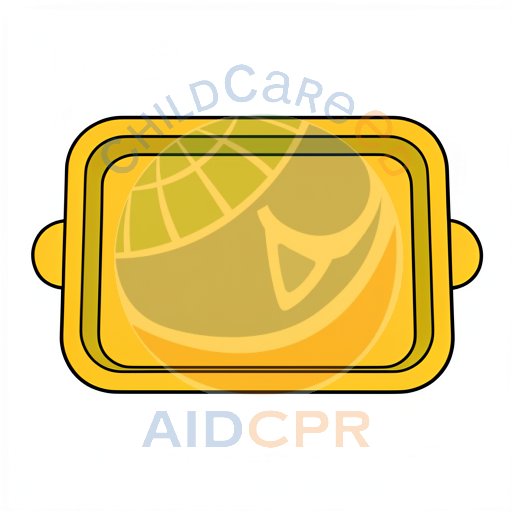 Yellow rectangular toy with rounded corners