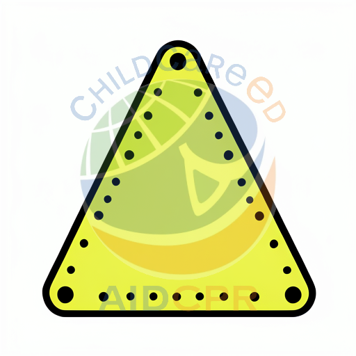 Yellow triangle with black dots pattern silhouette - ChildCareEd