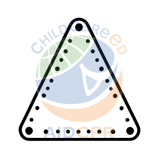 Yellow triangle with black dots pattern coloring page