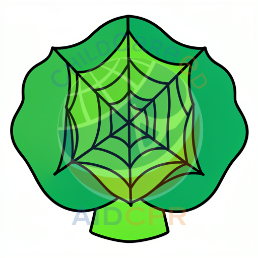 Green leafy plant with spiderweb pattern