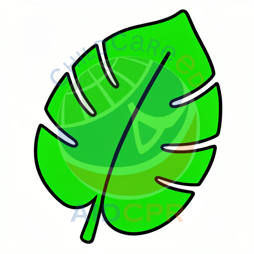 Bright green leaf with smooth rounded shape