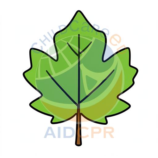 Bright green leaf with stem