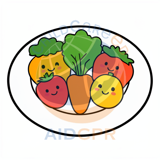 Happy vegetables smiling on a plate