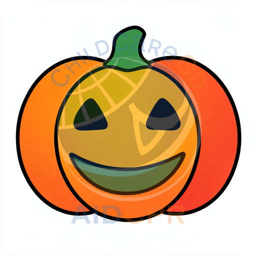 Bright jack-o'-lantern with cheerful expression
