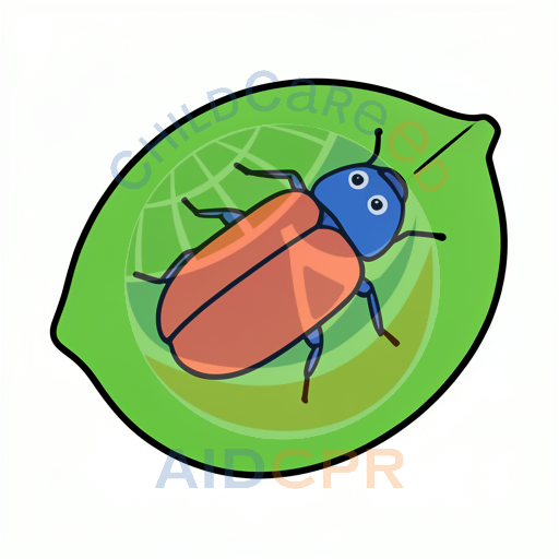 Blue ladybug on green leaf