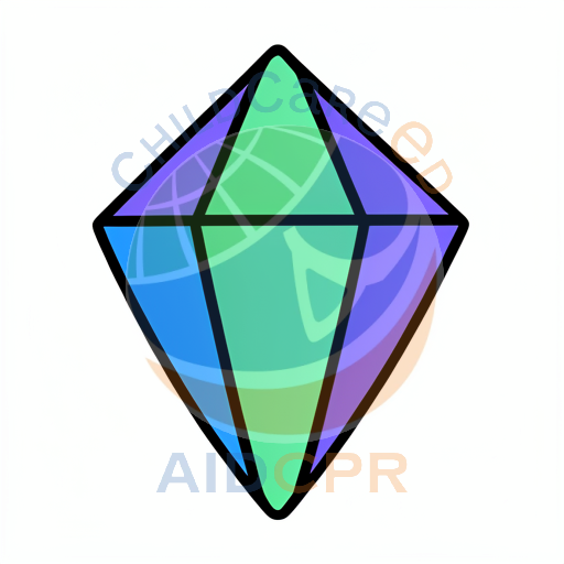 Bright multi-colored gem with bold outlines