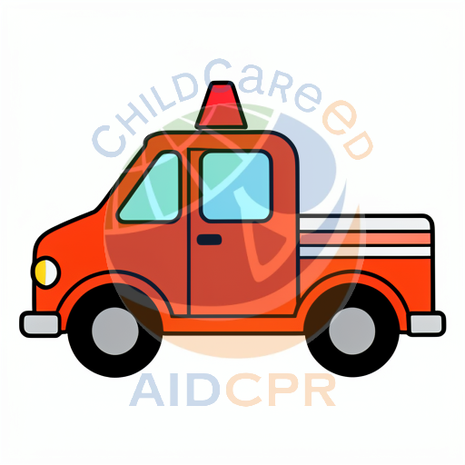 Orange fire engine with blue windows