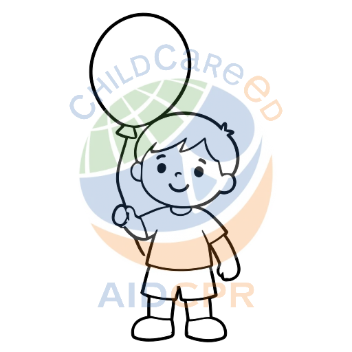 Boy smiling while grasping balloon string silhouette - ChildCareEd