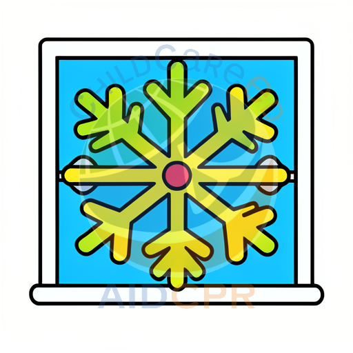 Snowflake decoration on a window