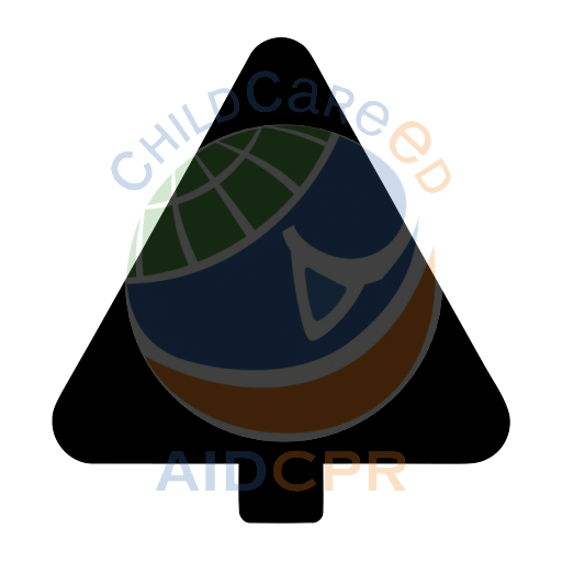 Yellow warning triangle with red base silhouette