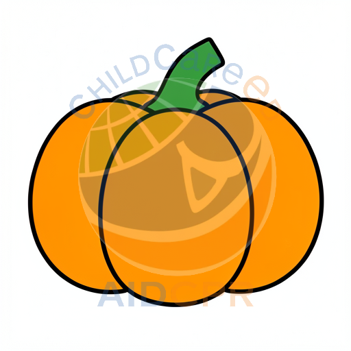 Bright orange pumpkin with stem
