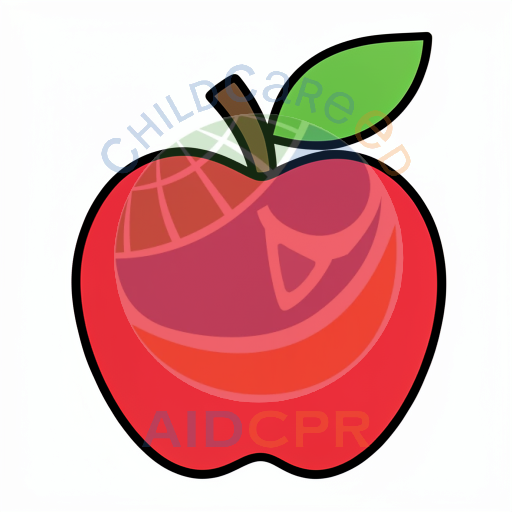 Bright red apple with leaf and stem