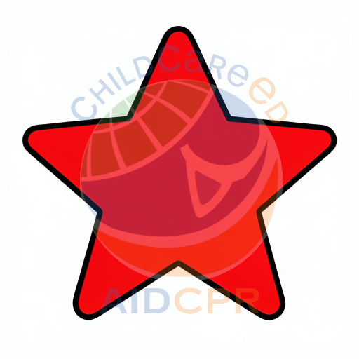 Bright red five-pointed star shape