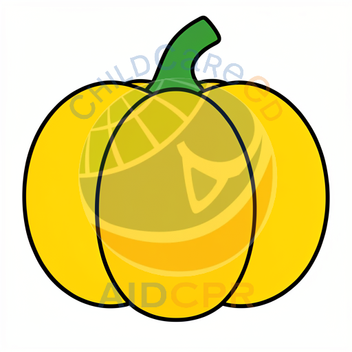 Happy pumpkin with three rounded sections