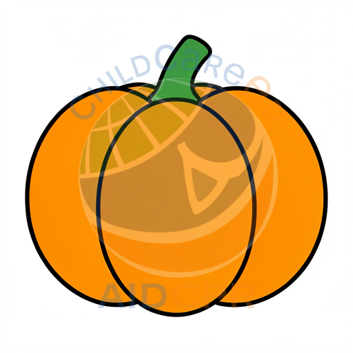 Happy pumpkin smiling with stem