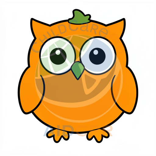 Cute cartoon owl looking forward