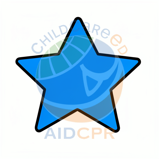 Five-pointed star shape in bright blue
