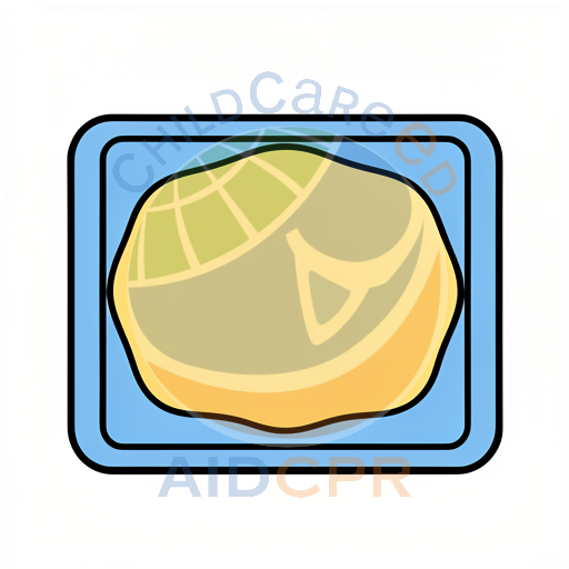 Yellow shape on blue background - ChildCareEd