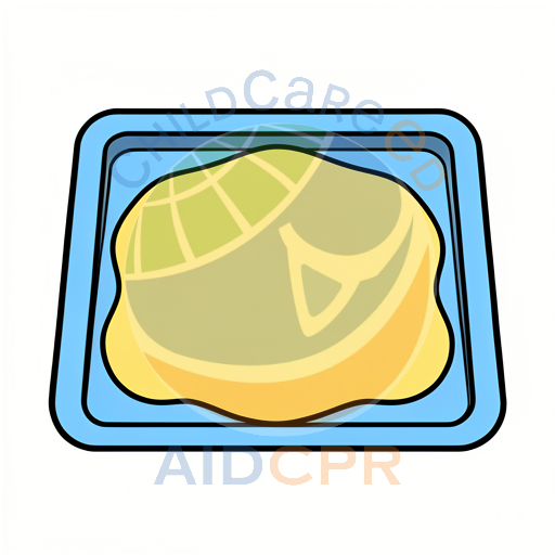 Blue shape inside yellow rounded border - ChildCareEd