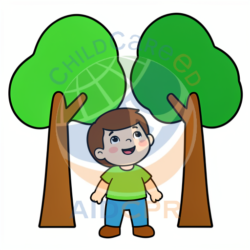 Happy child smiling between two trees silhouette - ChildCareEd