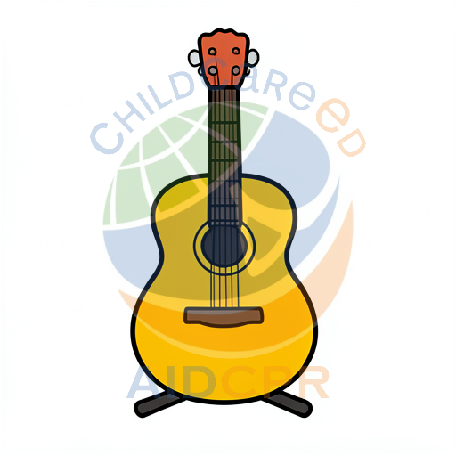 Yellow guitar with brown strings