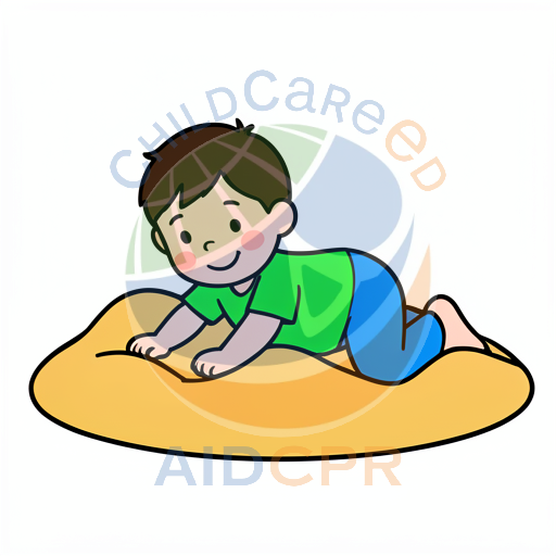 Boy lying on sandy beach smiling