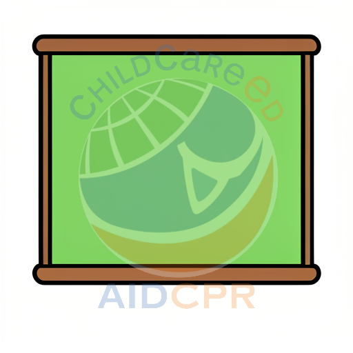 Green square with brown border