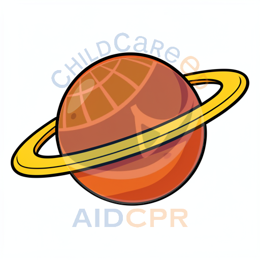Orange planet with yellow ring