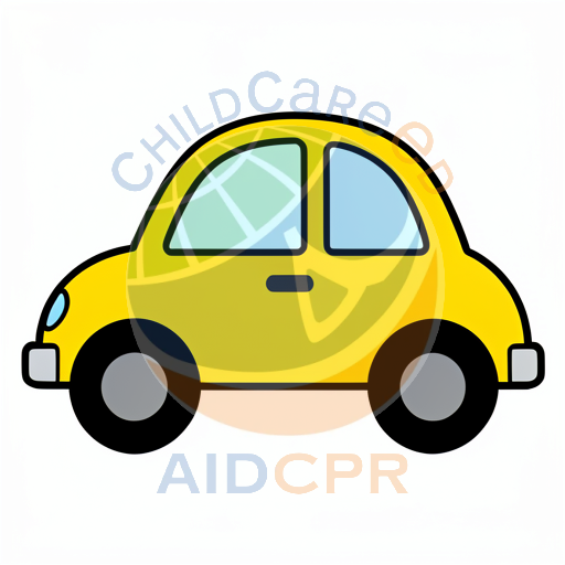 Simple cartoon car with rounded shape