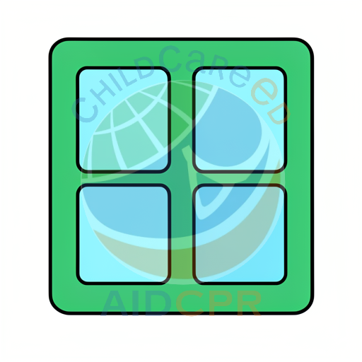 Window with four light blue panes