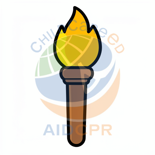 Bright yellow torch flame burning