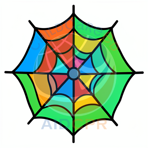 Colorful Spider Web with Rainbow Pattern