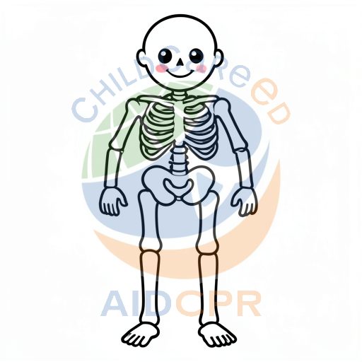 Cute skeleton standing with smiling face