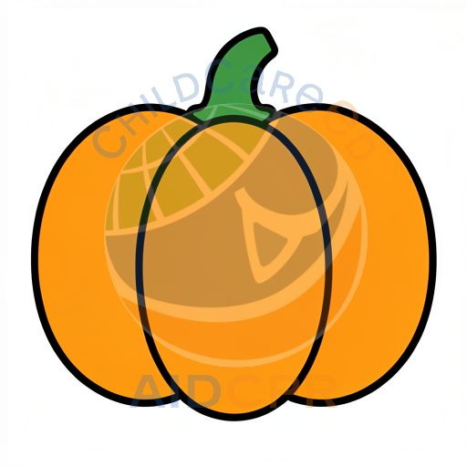Happy pumpkin smiling with stem