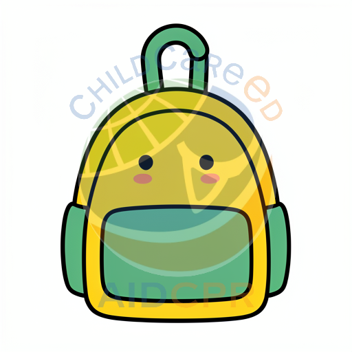 Cute yellow backpack with smiling face