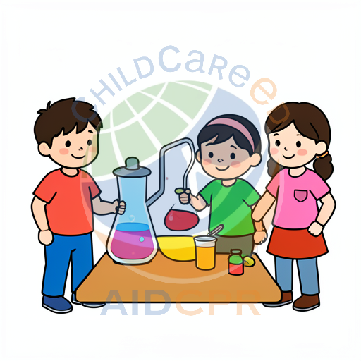 Three children doing a science experiment together - ChildCareEd
