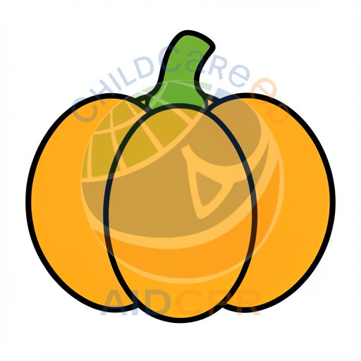 Cartoon pumpkin with three rounded sections