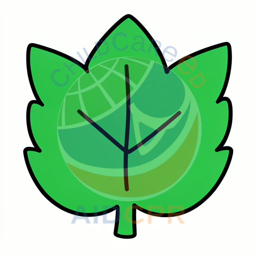 Green leaf with three pointed tips