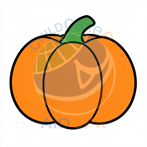 Bright orange pumpkin with stem