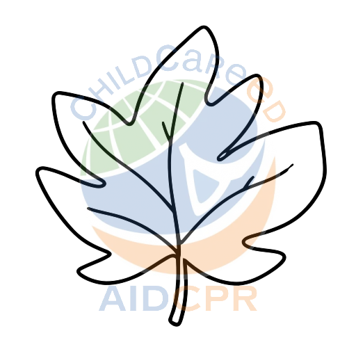 Green leaf with five pointed tips coloring page