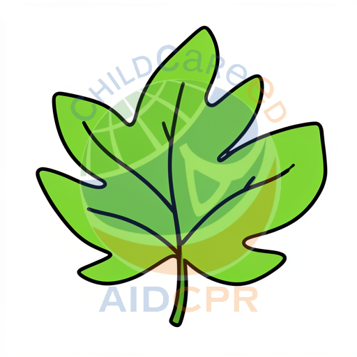 Green leaf with five pointed tips