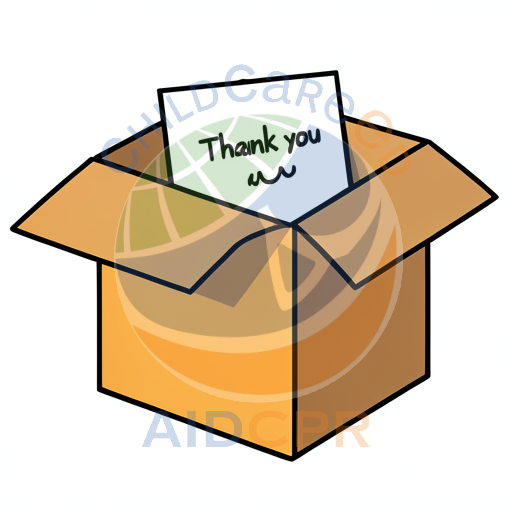 Open box with thank you note inside