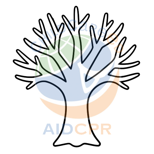Brown tree with bare branches coloring page