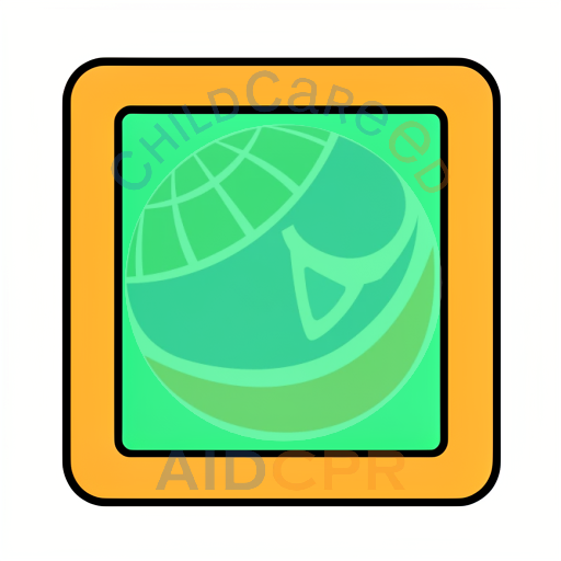Bright green square inside orange frame