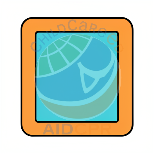 Orange bordered blue square frame