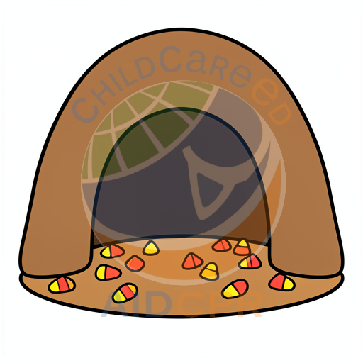 Brown Cave Filled with Candy Corn